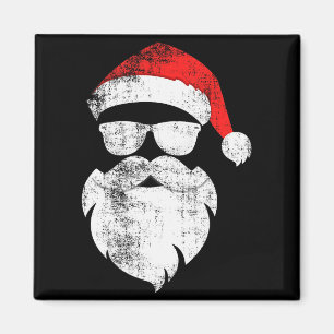 Aimant Visage de Père Noël Hipster Drôle Avec Chapeau Bar