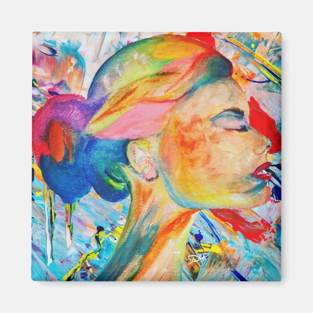 Aimant Visage de plusieurs couleurs (Devant)