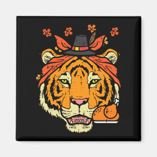 Aimant Visage de Tigre de Thanksgiving Jour de la dinde d