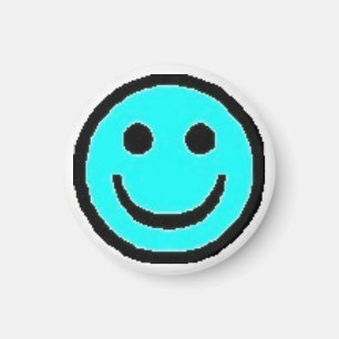 Aimant Visage heureux bleu-clair