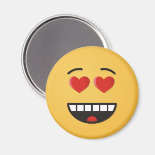 Aimant Visage souriant aux yeux en forme de coeur