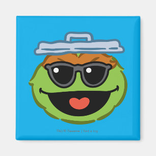 Aimant Visage souriant d'Oscar avec des lunettes de solei