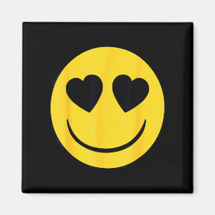 Aimant Visage sourire jaune rétro emoji officiel yeux de