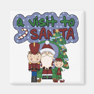 Aimant Visite de Père Noël Tshirts et cadeaux
