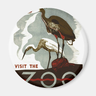 Aimant Visitez le zoo - l'affiche de WPA -