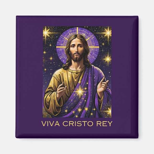 Aimant Viva Cristo Rey Catholique Jésus Christ le Roi (Devant)