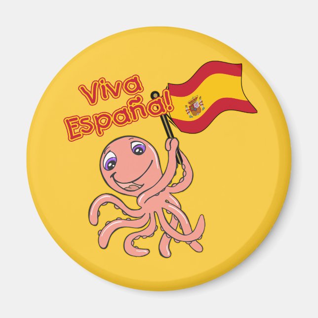 Aimant Viva Espana avec maillot de football octopus (Devant)