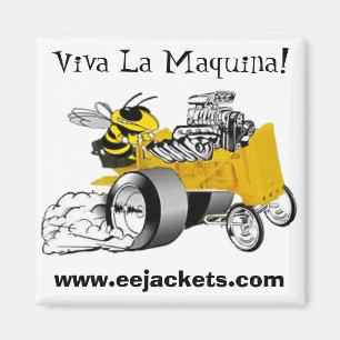 Aimant "Viva La Maquina" E-E Jaune Veste Dragster Magne