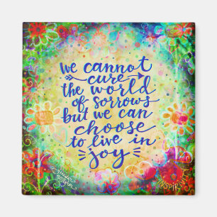 Aimant Vivez avec Joy Pretty Inspirational Inspirivity