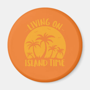 Aimant Vivre Sur L'Île Palmiers Et Coucher De Soleil