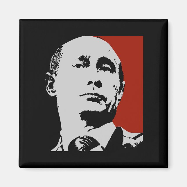 Aimant Vladimir Poutine rouge (Devant)