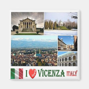 Aimant VNT080 VICENZA I Love, Mosaïque, Italie, Réfrigéra