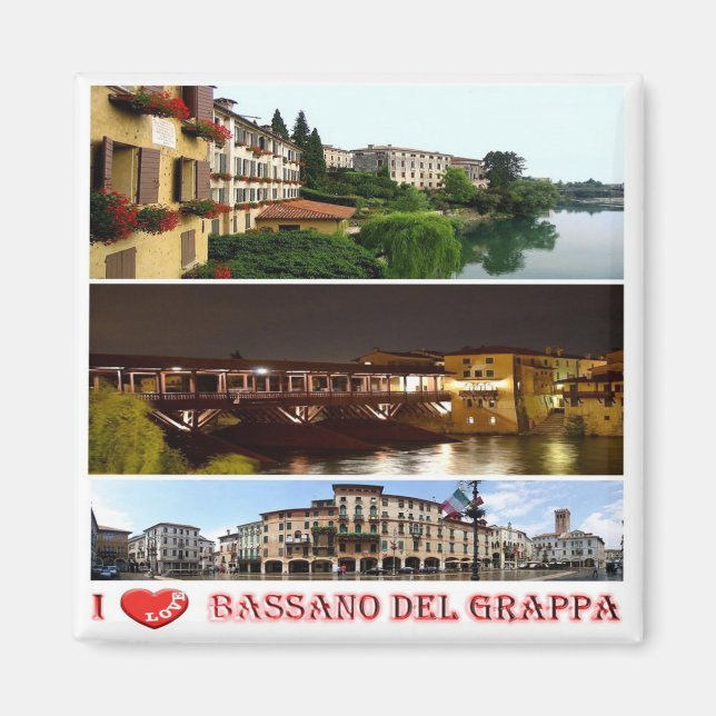 Aimant VNT126 BASSANO DEL GRAPPA I Love, Italie, Frigo (Devant)