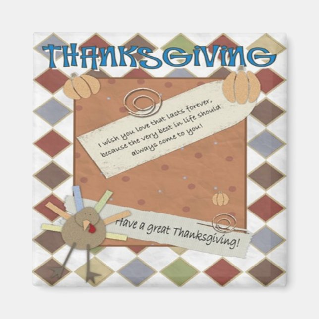 Aimant voeux du jour de l'action de grâce (Devant)
