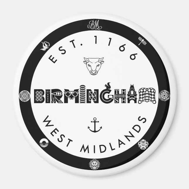 Aimant Voici Birmingham (Devant)