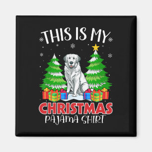 Aimant Voici Mon Pyjama de Noël Chien des Pyrénées Xma