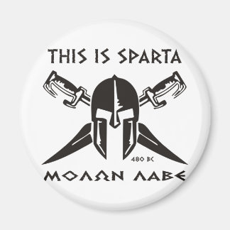 Aimant Voici Sparta - Molon Lave - Noir
