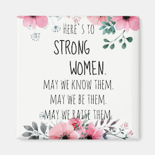 Aimant Voici une citation de femmes fortes Aquarelle Flor