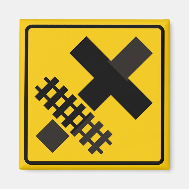 Aimant Voie ferrée Parallèles Main Road à Crossroad Sign (Devant)