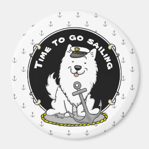 Aimant Voile Nautique Eskimo Américain Chien Cute Eskie