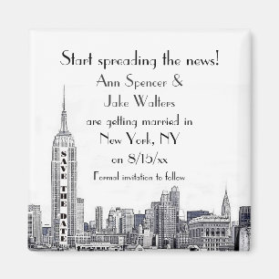 Aimant VOIR LE LIEN RÉVISÉ ! NYC Skyline Etched 01 Enregi