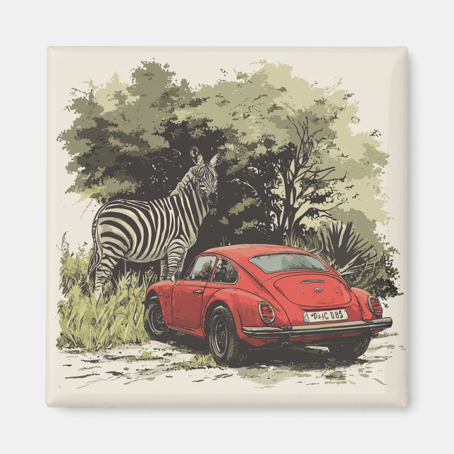 Aimant Voiture dans la nature (Devant)