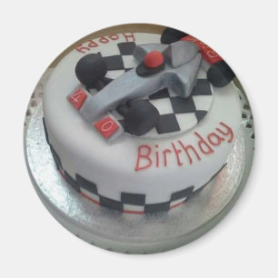 Aimant voiture de course bon anniversaire