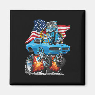 Aimant Voiture Musclée Patriotique Années 60 Drôle Dragst
