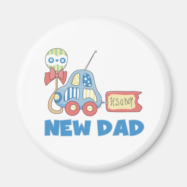 Aimant Voiture Nouveau papa C'est un garçon (Devant)