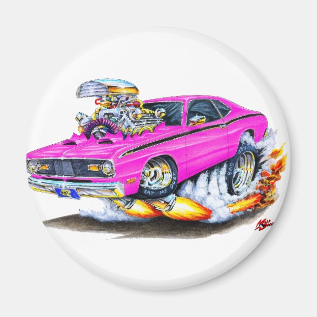Aimant Voiture rose Plymouth 1970-74 (Devant)