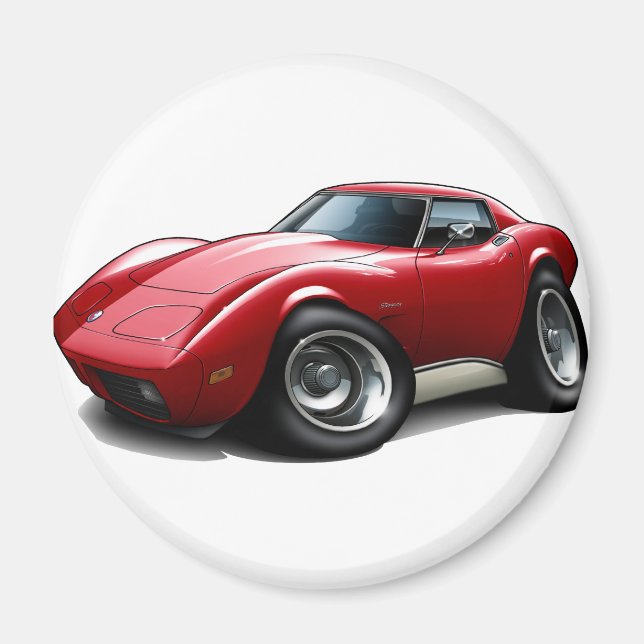 Aimant Voiture rouge Corvette 1973-76 (Devant)