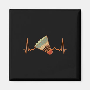 Aimant Volant de badminton Court Jeu Sport Heartbeat Badm