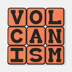 Aimant Volcanisme, éruption de roche en fusion
