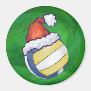 Aimant Volley-ball avec Casquette de Noël