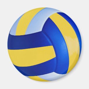 Aimant Volley-ball bleu et jaune