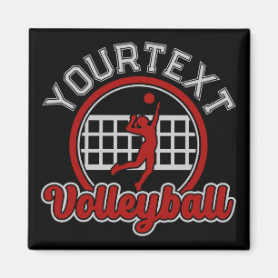 Aimant Volleyball AJOUTER LE NOM Spike Ball Attaque Équip