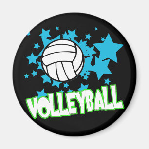 Aimant Volleyball avec des étoiles