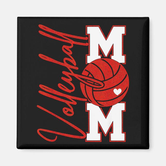 Aimant Volleyball Mom Game Day Mama Srts Volleyball Famil (Devant)
