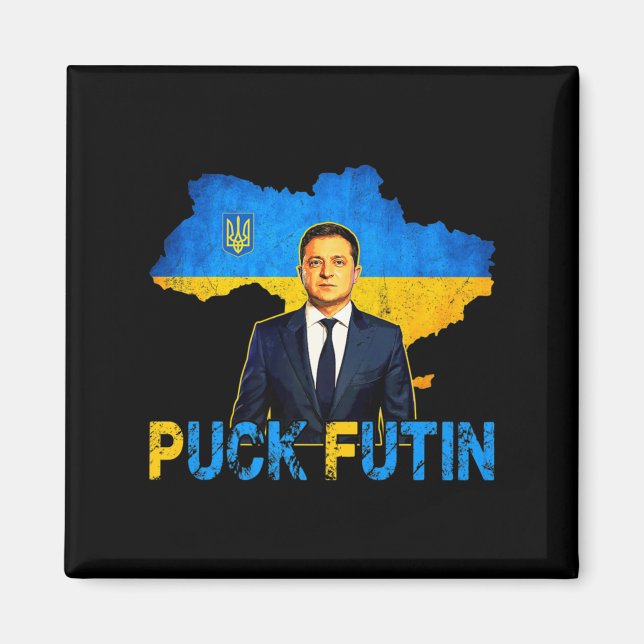 Aimant Volodymyr Zelensky Puck Futin Mème Je Me Trouve Av (Devant)