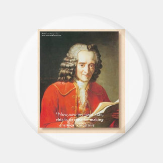 Aimant Voltaire "Pas d'ennemis" Citation Sagesse Cadeaux