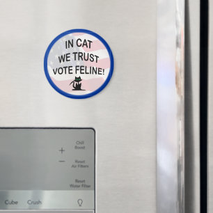 Aimant Vote Cat with American Flag