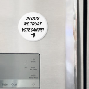 Aimant Vote Chien avec bouton Texte noir