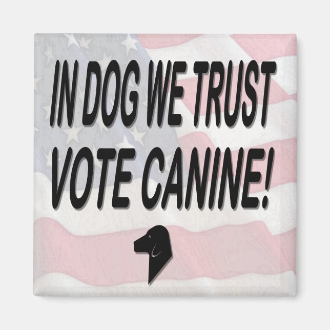 Aimant Vote Dog avec drapeau américain (Devant)