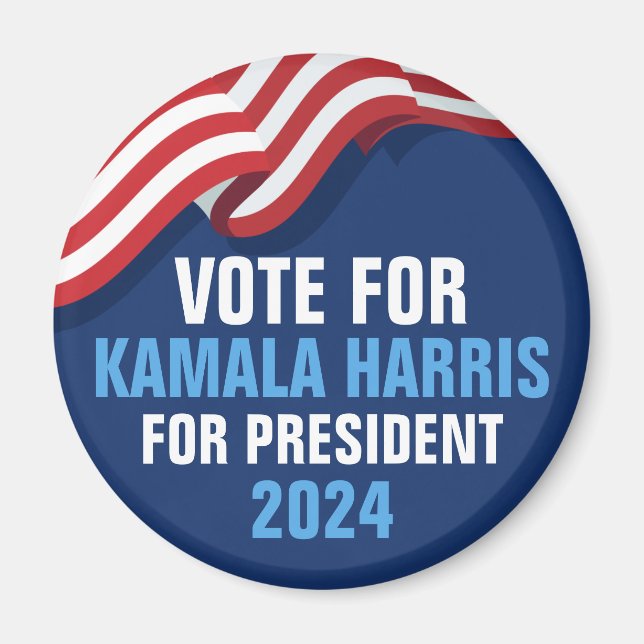 Aimant Vote Kamala Harris pour le Président 2024 Blue (Devant)