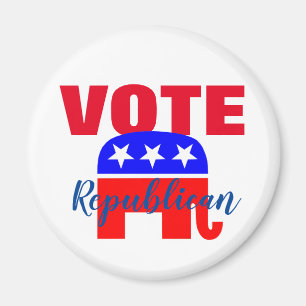 Aimant VOTE Républicain avec un éléphant patriotique