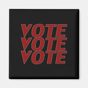 Aimant Vote vote typographie moderne rouge et noir