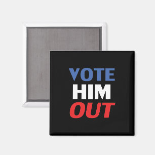 Aimant Votez-le dehors noir rouge blanc bleu typographie