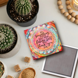 Aimant Votre futur Merci auto-coté rose assez