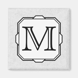 Aimant Votre lettre. Monogramme fait sur commande. Gris,