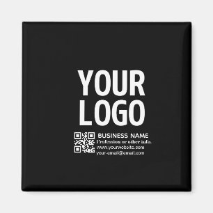 Aimant Votre logo avec code QR et texte modifiables